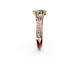 Rose gold Fancy Green Oval  Cut Pave Diamond Engagement Ring with Channel Set Band and Four-Prong Setting_22