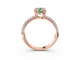 Rose gold Fancy Green Oval  Cut Pave Diamond Engagement Ring with Channel Set Band and Four-Prong Setting_23