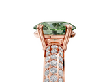 Rose gold Fancy Green Oval  Cut Pave Diamond Engagement Ring with Channel Set Band and Four-Prong Setting_25