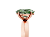 Rose gold Fancy Green Oval  Cut Solitaire Engagement Ring with Flat Band and Four-Prong Setting 5