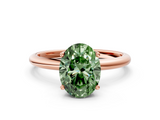 Rose gold Fancy Green Oval  Cut Solitaire Engagement Ring with Four-Prong Setting and Classic Band_20