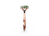 Rose gold Fancy Green Oval  Cut Solitaire Engagement Ring with Four-Prong Setting and Classic Band_22