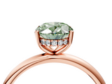 Rose gold Fancy Green Oval  Cut Solitaire Engagement Ring with Four-Prong Setting and Classic Band_24