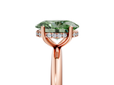 Rose gold Fancy Green Oval  Cut Solitaire Engagement Ring with Four-Prong Setting and Classic Band_25