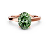 Rose gold Fancy Green Oval  Cut Solitaire Engagement Ring with Four-Prong Setting on a Classic Band_20