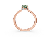 Rose gold Fancy Green Oval  Cut Solitaire Engagement Ring with Four-Prong Setting on a Classic Band_23