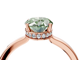 Rose gold Fancy Green Oval  Cut Solitaire Engagement Ring with Four-Prong Setting on a Classic Band_24