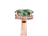 Rose gold Fancy Green Oval  Cut Solitaire Engagement Ring with Four-Prong Setting on a Classic Band_25