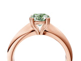 Rose gold Fancy Green Oval  Cut Solitaire Engagement Ring with Tapered Band and Four-Prong Setting 4