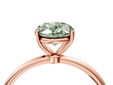 Rose gold Fancy Green Oval  Cut Solitaire Engagement Ring with Thin Band and Four-Prong Setting_7
