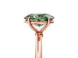 Rose gold Fancy Green Oval  Cut Solitaire Engagement Ring with Thin Band and Four-Prong Setting_8