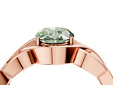 Rose gold Fancy Green Oval Cut Solitaire Intertwined Band Prong Setting Ring_4