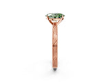 Rose gold Fancy Green Oval Cut Solitaire Milgrain Engraved Band with Four-Prong Setting_2