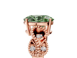 Rose gold Fancy Green Oval Cut Solitaire Milgrain Leaf Band with Prong Setting_5