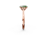 Rose gold Fancy Green Oval  Cut Solitaire Ring with Cathedral Band and Four-Prong Setting_62