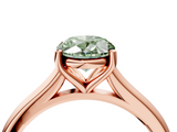 Rose gold Fancy Green Oval  Cut Solitaire Ring with Cathedral Band and Four-Prong Setting_64