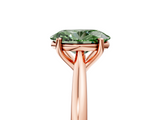 Rose gold Fancy Green Oval  Cut Solitaire Ring with Cathedral Band and Four-Prong Setting_65