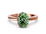 Rose gold Fancy Green Oval  Cut Solitaire Ring with Four-Prong Setting and Classic Band_28