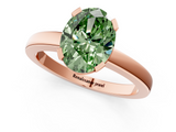 Rose gold Fancy Green Oval  Cut Solitaire Ring with Four-Prong Setting and Classic Band_29