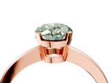 Rose gold Fancy Green Oval  Cut Solitaire Ring with Four-Prong Setting and Classic Band_32