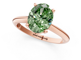 Rose gold Fancy Green Oval  Cut Solitaire Ring with Four-Prong Setting on a Classic Band_65