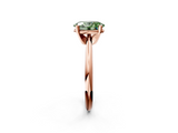 Rose gold Fancy Green Oval  Cut Solitaire Ring with Four-Prong Setting on a Classic Band_66