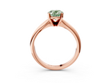 Rose gold Fancy Green Oval  Cut Solitaire Ring with Four-Prong Setting on a Classic Band_67