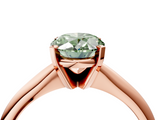 Rose gold Fancy Green Oval  Cut Solitaire Ring with Four-Prong Setting on a Classic Band_68