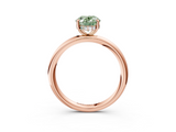 Rose gold Fancy Green Oval  Cut Solitaire Ring with Thin Band and Four-Prong Setting_28