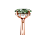 Rose gold Fancy Green Oval  Cut Solitaire Ring with Thin Band and Four-Prong Setting_30