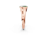 Rose gold Fancy Green Oval Cut Solitaire Tension Set Diamond Ring with Split Shank Band_2