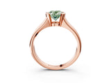 Rose gold Fancy Green Oval Cut Solitaire Tension Set Diamond Ring with Split Shank Band_3