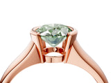 Rose gold Fancy Green Oval Cut Solitaire Tension Set Diamond Ring with Split Shank Band_4