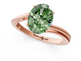 Rose gold Fancy Green Oval  Cut Solitaire Twist Band Ring with Four-Prong Setting_21