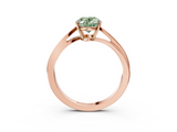 Rose gold Fancy Green Oval  Cut Solitaire Twist Band Ring with Four-Prong Setting_23
