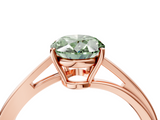 Rose gold Fancy Green Oval  Cut Solitaire Twist Band Ring with Four-Prong Setting_24