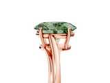 Rose gold Fancy Green Oval  Cut Solitaire Twist Band Ring with Four-Prong Setting_25