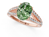 Rose gold Fancy Green Oval  Cut Split Shank Pave Diamond Engagement Ring with Four-Prong Setting_25