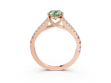 Rose gold Fancy Green Oval  Cut Split Shank Pave Diamond Engagement Ring with Four-Prong Setting_27