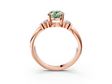 Rose gold Fancy Green Oval  Cut Three-Stone Channel Set Ring with Bar Prongs_50