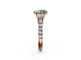 Rose gold Fancy Green Oval  Cut Three-Stone Diamond Pave Band with Prong Setting_39