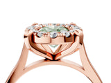 Rose gold Fancy Green Oval  Diamond Cluster Halo Solitaire with Four-Prong Setting_117