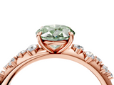 Rose gold Fancy Green Oval  Diamond Cluster Prong-Set Solitaire Ring_42