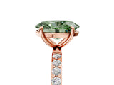 Rose gold Fancy Green Oval  Diamond Pavé Band with Six-Prong Setting_32