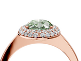 Rose gold Fancy Green Oval  Halo Diamond Engagement Ring with Solitaire Band and Four-Prong Setting_24