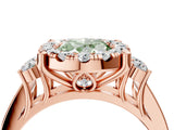 Rose gold Fancy Green Oval  Halo Diamond Engagement Ring with Split Shank and Four-Prong Setting_47