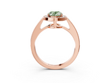 Rose gold Fancy Green Oval  Halo Pavé Diamond Engagement Ring with Bezel Setting_23