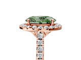 Rose gold Fancy Green Oval  Halo Pavé Diamond Engagement Ring with Four-Prong Setting_8
