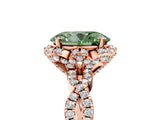 Rose gold Fancy Green Oval  Halo Twist Band Solitaire Ring with Six-Prong Setting_37