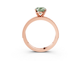 Rose gold Fancy Green Oval  Milgrain Pave Diamond Engagement Ring with Four-Prong Setting_170